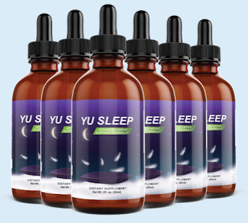 Six Yu Sleep liquid supplement bottles arranged side by side
